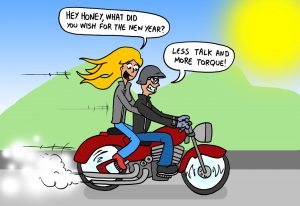 On The Biker Side Cartoon