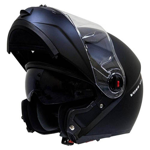 Voss Modular Flip Up Motorcycle Helmet - Dull Black