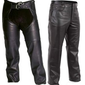 Leather Motorcycle Chaps and Pants