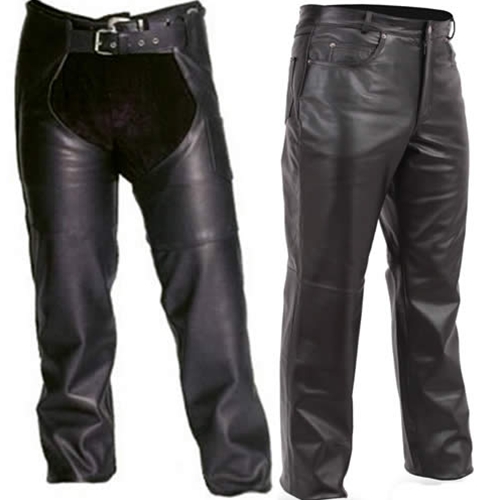 Leather Motorcycle Chaps and Pants