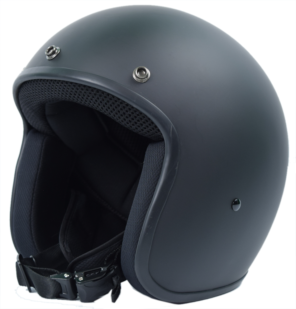 Sick Lid Smallest Retro Open Face Motorcycle Helmet - Black