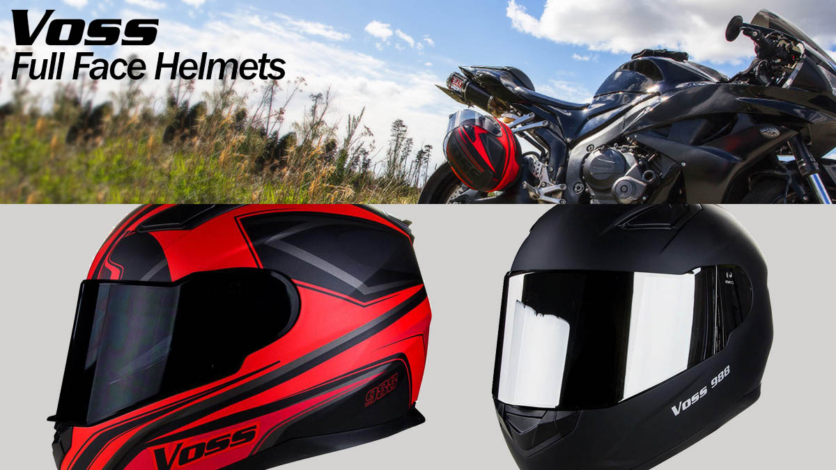 Voss 988 Fullface Red Mandala Motorcycle Helmet