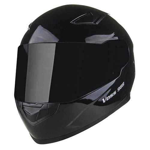 Voss Moto-1 Full Face Motorcycle Helmet - Gloss Black