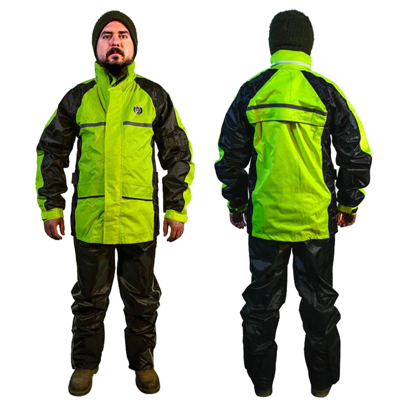 Black, 2X-Large HWK Motorcycle Rain Suit For Men & Women Gear Jackets & Pants Reflective Waterproof Rainsuit 