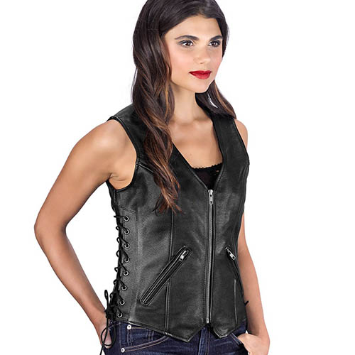Women's Viking Cycle Leather Motorcycle Vests