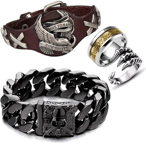 Biker Jewelry - Bracelets, Rings and Necklaces