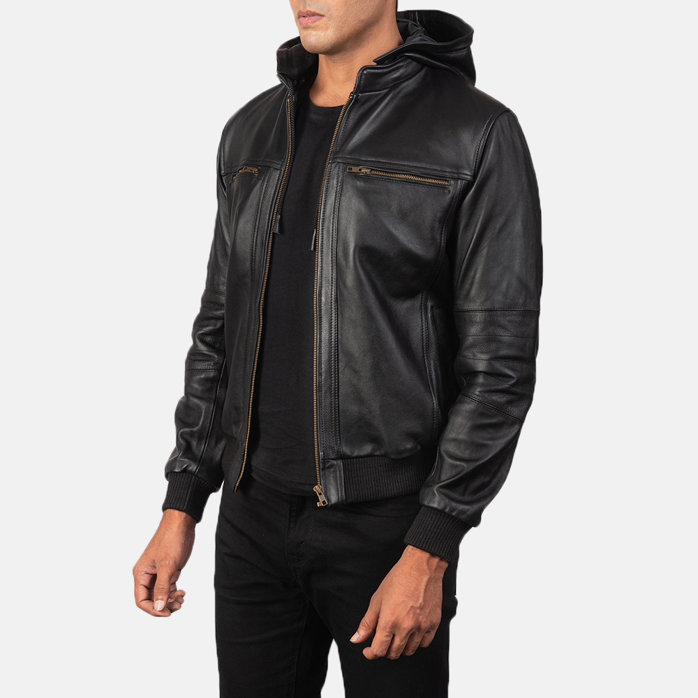 Men's Hooded Leather Biker Jackets - The Jacket Maker