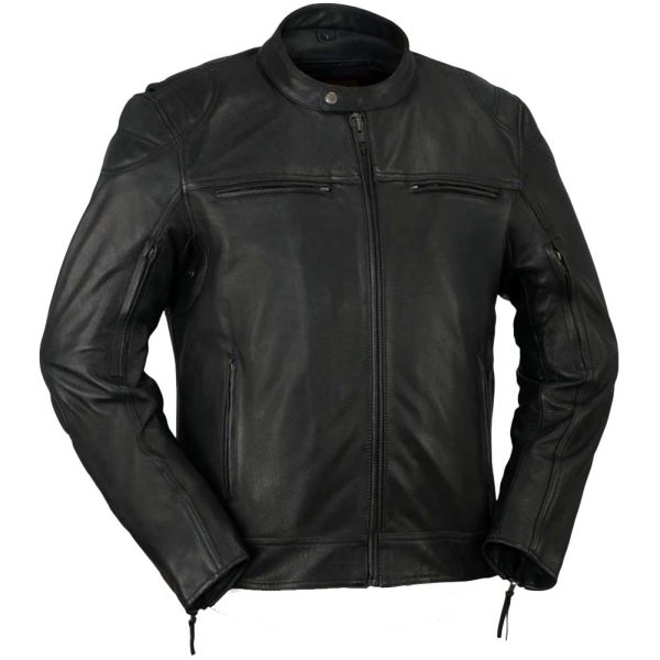 First Mfg Mens Top Performer Vented Leather Motorcycle Jacket