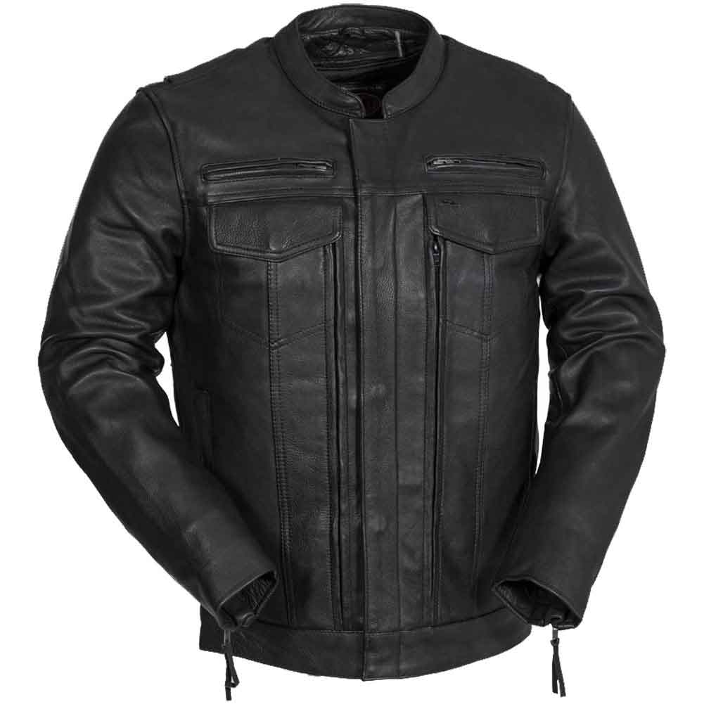 First Mfg Mens Raider Vented Leather Motorcycle Jacket - The Bikers' Den