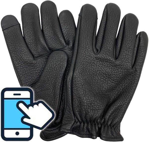Legendary Mens Deerskin Short Wrist Touchscreen Gloves
