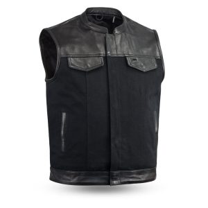 49/51 Vest Motorcycle Leather Canvas Vest