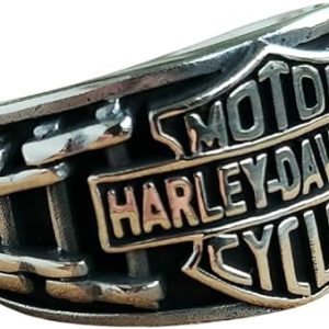 925K Sterling Silver Harley Davidson Ring, Statement Ring Men, Signet Ring Men, Harley Davidson Ring for Men, Gothic Ring, Gift for Him