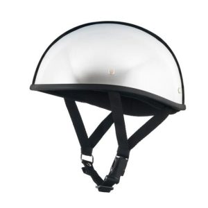 Beanie Low Profile Motorcycle Helmet Chrome | Biker Lid