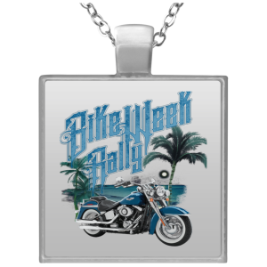 Bike Week Rally Square Necklace