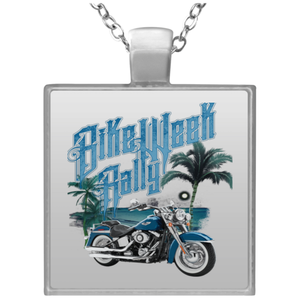 Bike Week Rally Square Necklace