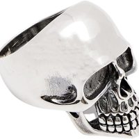 Biker Ring 925 Sterling Silver CHUNKY Heavy Skeleton Skull