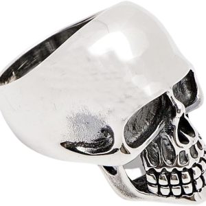 Biker Ring 925 Sterling Silver CHUNKY Heavy Skeleton Skull Rings for Men, Skull Gothic Punk Biker Ring Size: 8, 9, 10, 11, 12, 13, 14