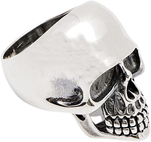 Biker Ring 925 Sterling Silver CHUNKY Heavy Skeleton Skull Rings for Men, Skull Gothic Punk Biker Ring Size: 8, 9, 10, 11, 12, 13, 14