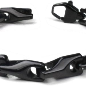 Black Tungsten Carbide Men's Wheat Link Bracelet