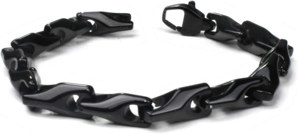 Black Tungsten Carbide Men's Wheat Link Bracelet