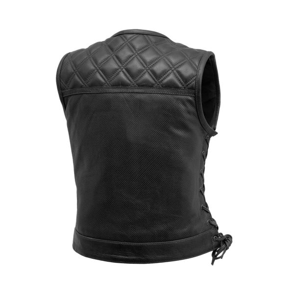 Bonnie Perforated Women's Motorcycle Leather Vest