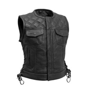 Bonnie Perforated Women's Motorcycle Leather Vest