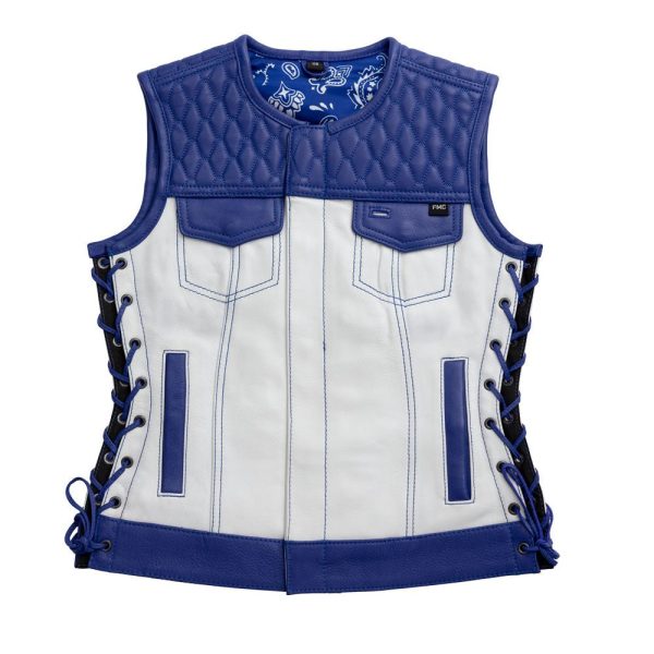 Cobalt - Women's Motorcycle Leather Vest - Limited Edition