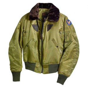 Cockpit USA Mens B-15 1943 Replica Olive Nylon Flight Jacket