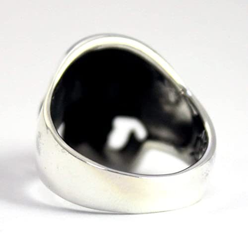 COSUMOSU 925 Sterling Silver Skull Punk Biker Large Rings