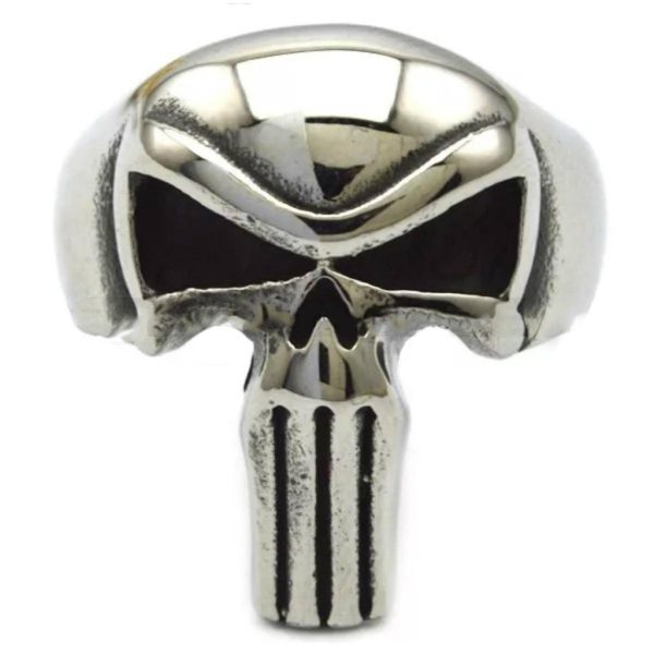 Daniel Smart Stainless Steel Punisher Skull Biker Ring