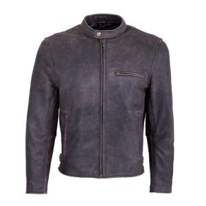 Distressed Leather Motorcycle Jacket