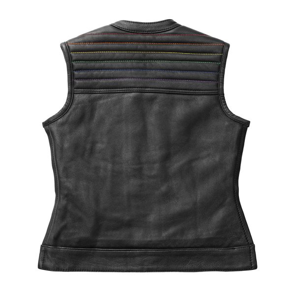 Garland Women's Club Style Motorcycle Leather Vest - Limited Edition