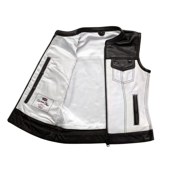 Halo Women's Club Style Motorcycle Leather Vest - Limited Edition