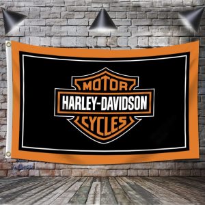 Harley Banner Flag Davidson Flag Tapestry (3x5 Feet,Heavy Duty, Durable 150D Polyester) For College Dorm Man Cave