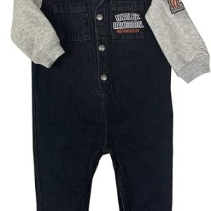 Harley-Davidson Baby Boys' B&S Denim Infant Work Shop Coveralls - Black