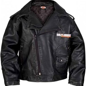 Harley-Davidson Baby Boys' Upwing Eagle Biker Pleather Jacket Black 0366074