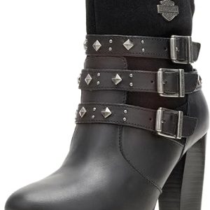 HARLEY-DAVIDSON FOOTWEAR Women's Abbey Leather and Suede Motorcycle Fashion Boot