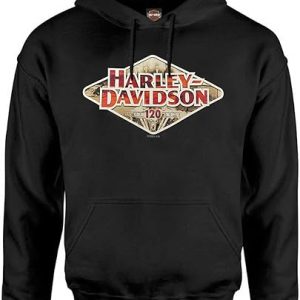 Harley-Davidson Men's 120th Anniversary Diamond Hooded Pullover Sweatshirt Black