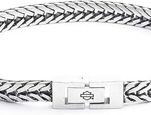 Harley-Davidson Men's 8 in. Foxtail Chain Bracelet, Stainless Steel Silver