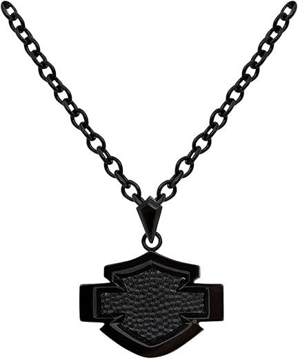 Harley-Davidson Men's Asphalt B&S Outline Chain Necklace