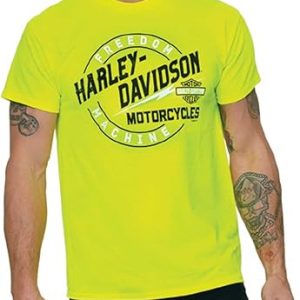 Harley-Davidson Men's Back Around H-D Text Short Sleeve T-Shirt - Safety Green