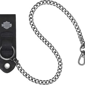 Harley-Davidson Men's Bar & Shield 24 inch Wallet Chain, Antique Nickel Finish