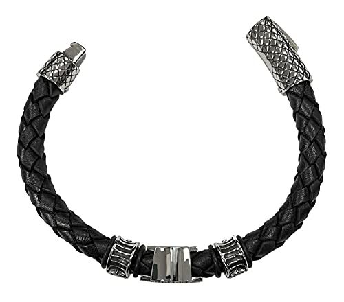 Harley-Davidson Men's Bar & Shield Braided Leather Bracelet