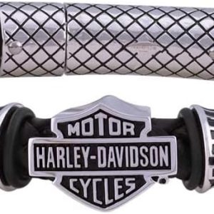 Harley-Davidson Men's Bar & Shield Braided Leather Bracelet - Black HSB0217