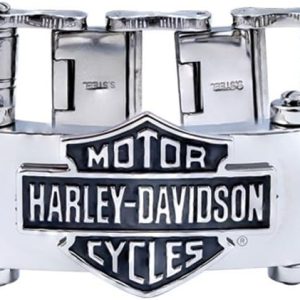 Harley-Davidson Mens Bar & Shield Emblem Bike Chain Steel Bracelet HSB0146