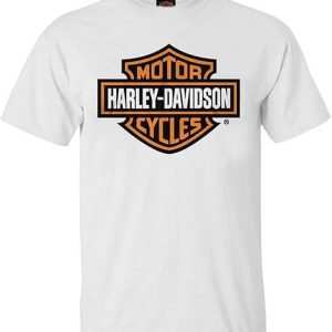 Harley-Davidson Men's Bar & Shield Logo Crew-Neck Cotton T-Shirt (Large) White