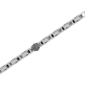 Harley-Davidson Men's Classic Bar & Shield Double Link Bracelet HSB0010