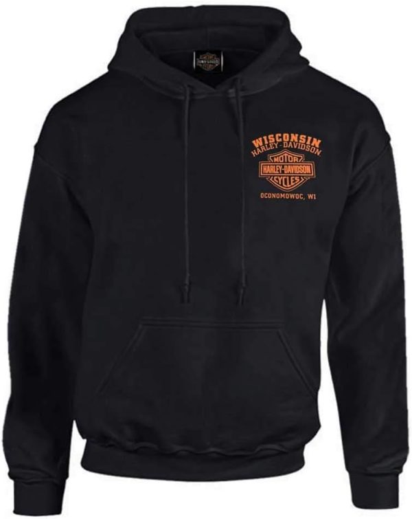 Harley-Davidson Men's Custom Freedom Fleece Pullover Hoodie - Solid Black