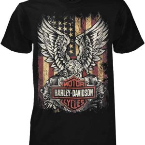 Harley-Davidson Men's Custom Freedom Short Sleeve Crew Neck Tee - Black