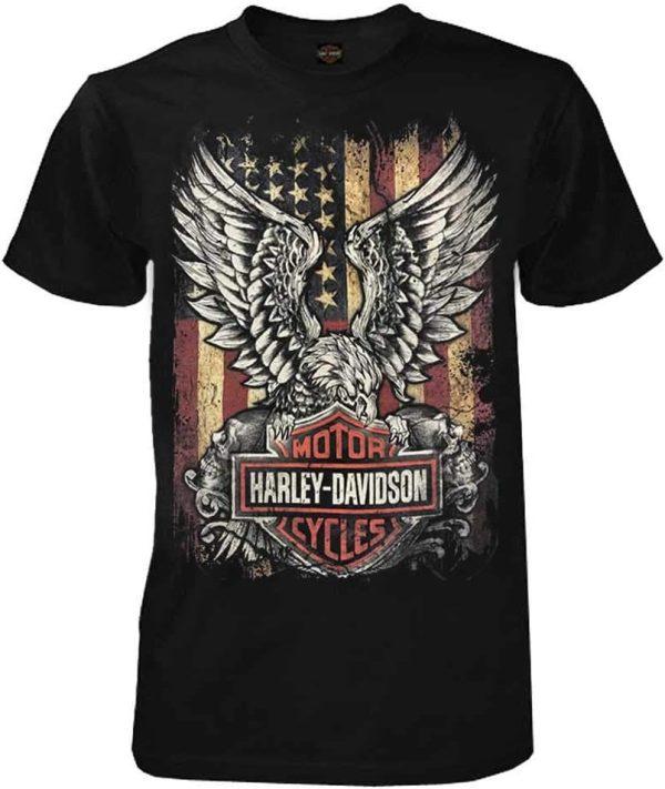 Harley-Davidson Men's Custom Freedom Short Sleeve Crew Neck Tee - Black